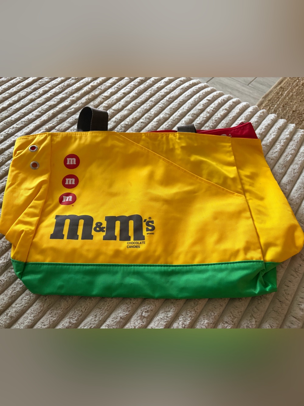 RARE VTG 1992 M&M'S Yellow Tote with Green Trim and Red Accents- never used